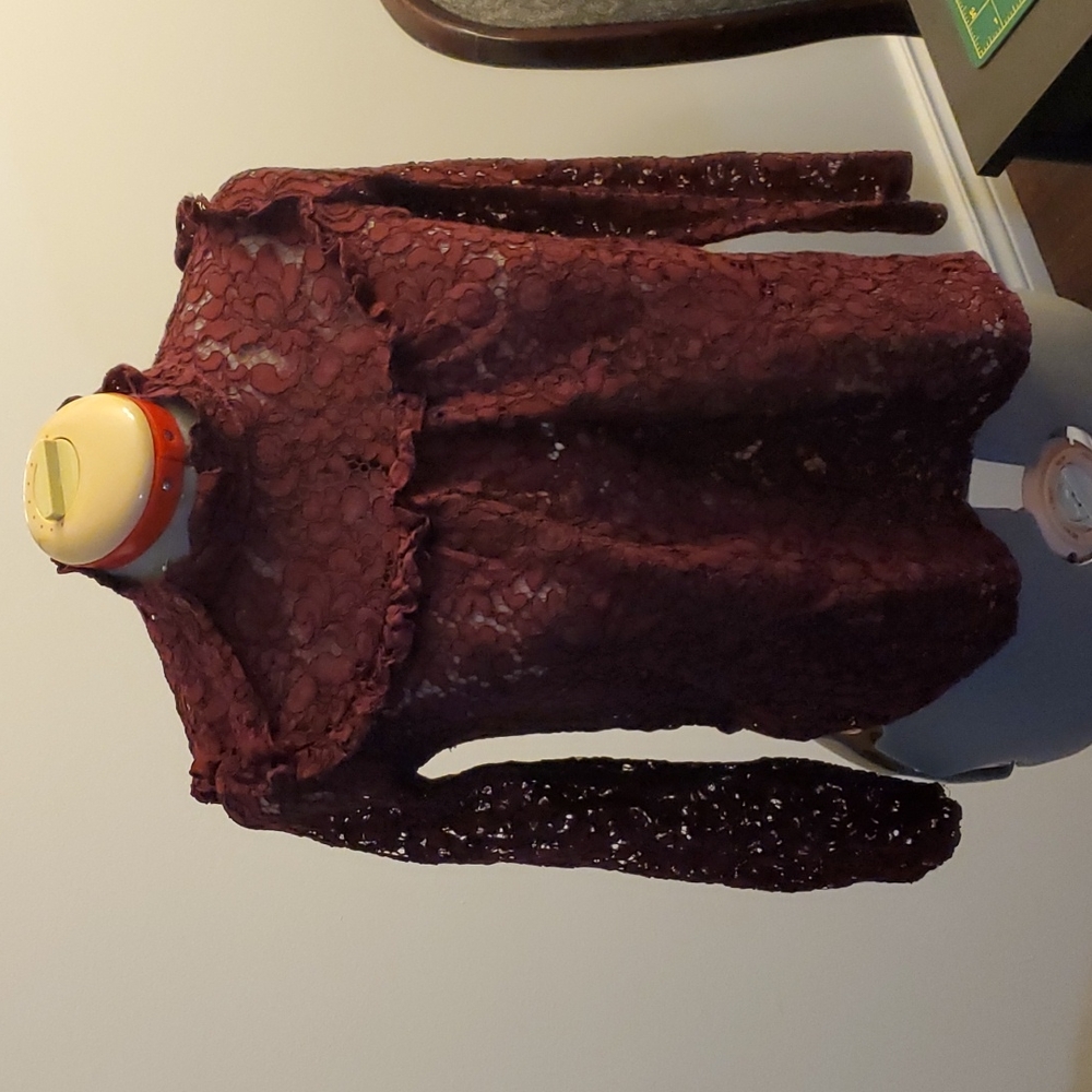 Burgundy lace top